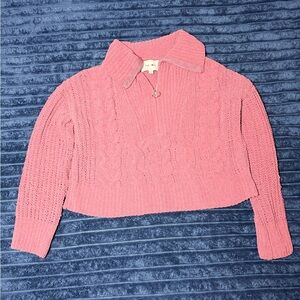 Pink Rose Cozy Pink Cowl Neck Sweater